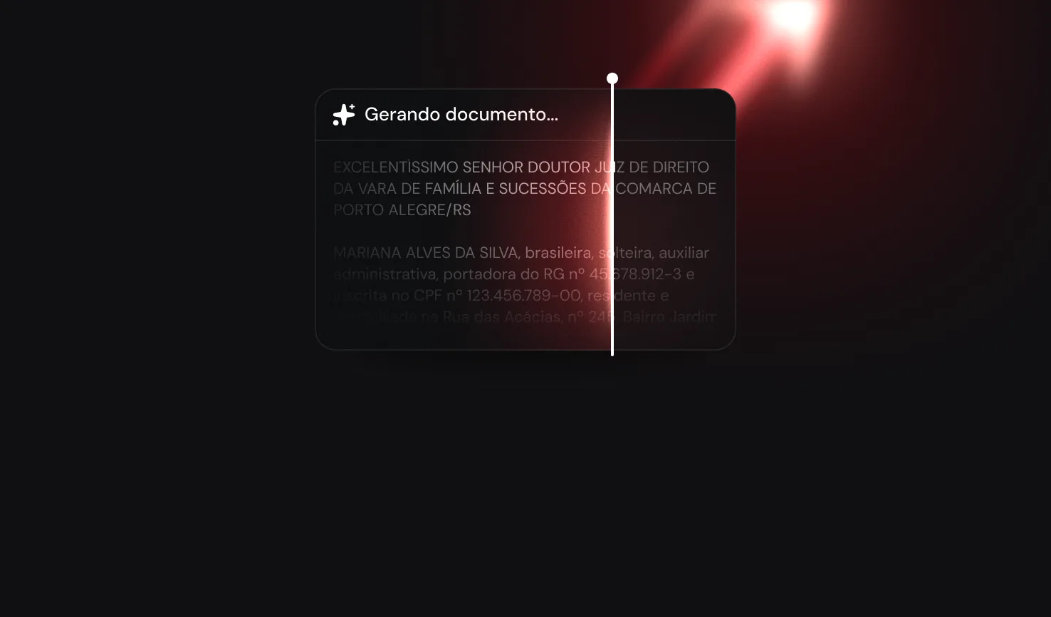 Documento sendo gerado a partir dos modelos do escritório